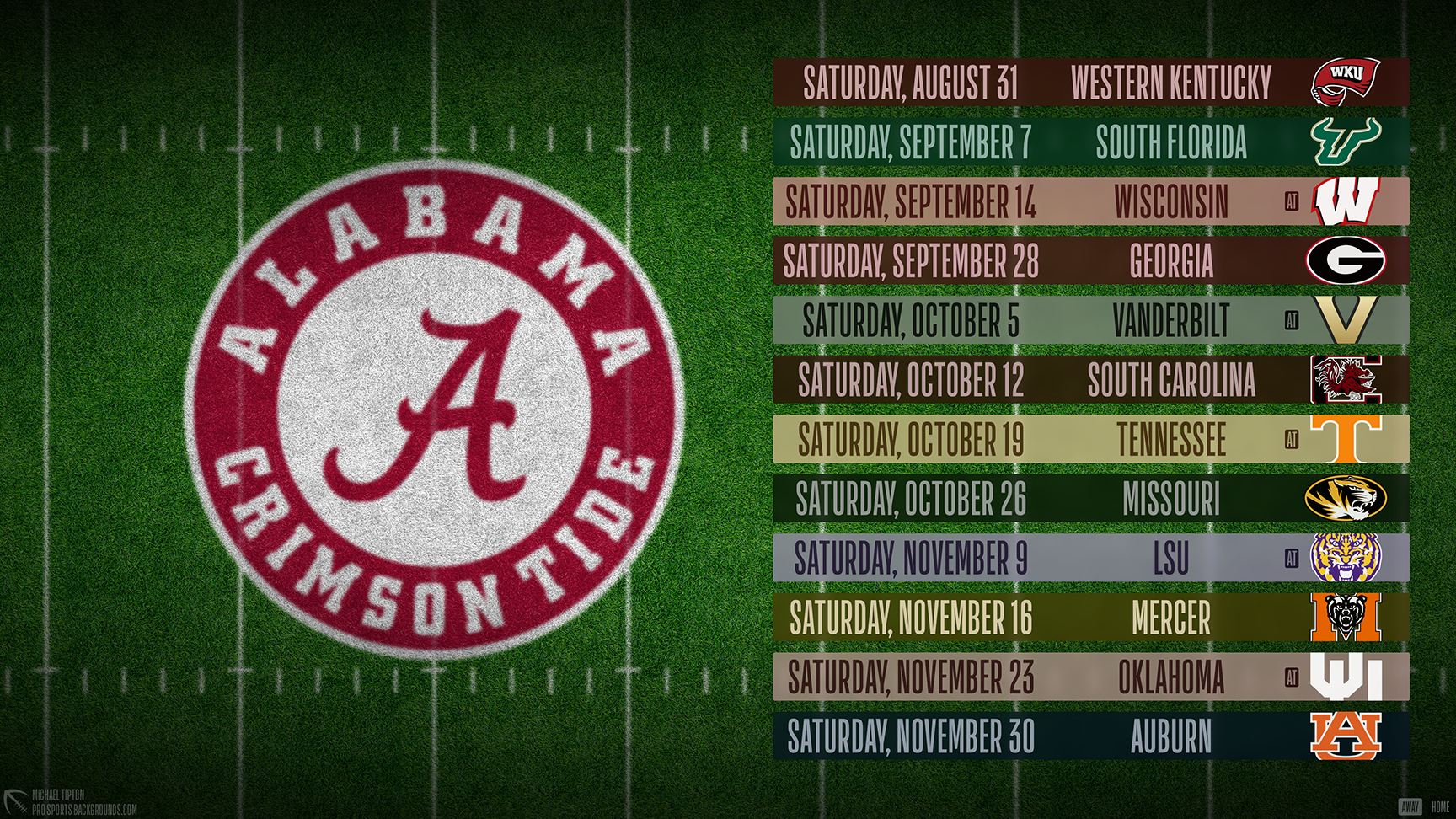 Alabama Crimson Tide wallpaper schedule desktop NCAA placeholder 2024 thumb