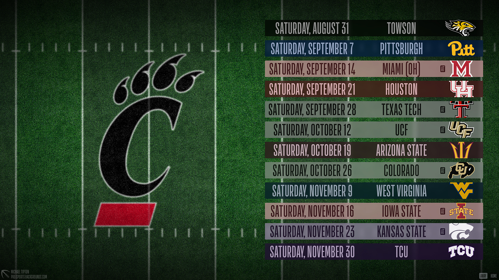 Cincinnati Bearcats wallpaper schedule desktop NCAA placeholder 2024 thumb