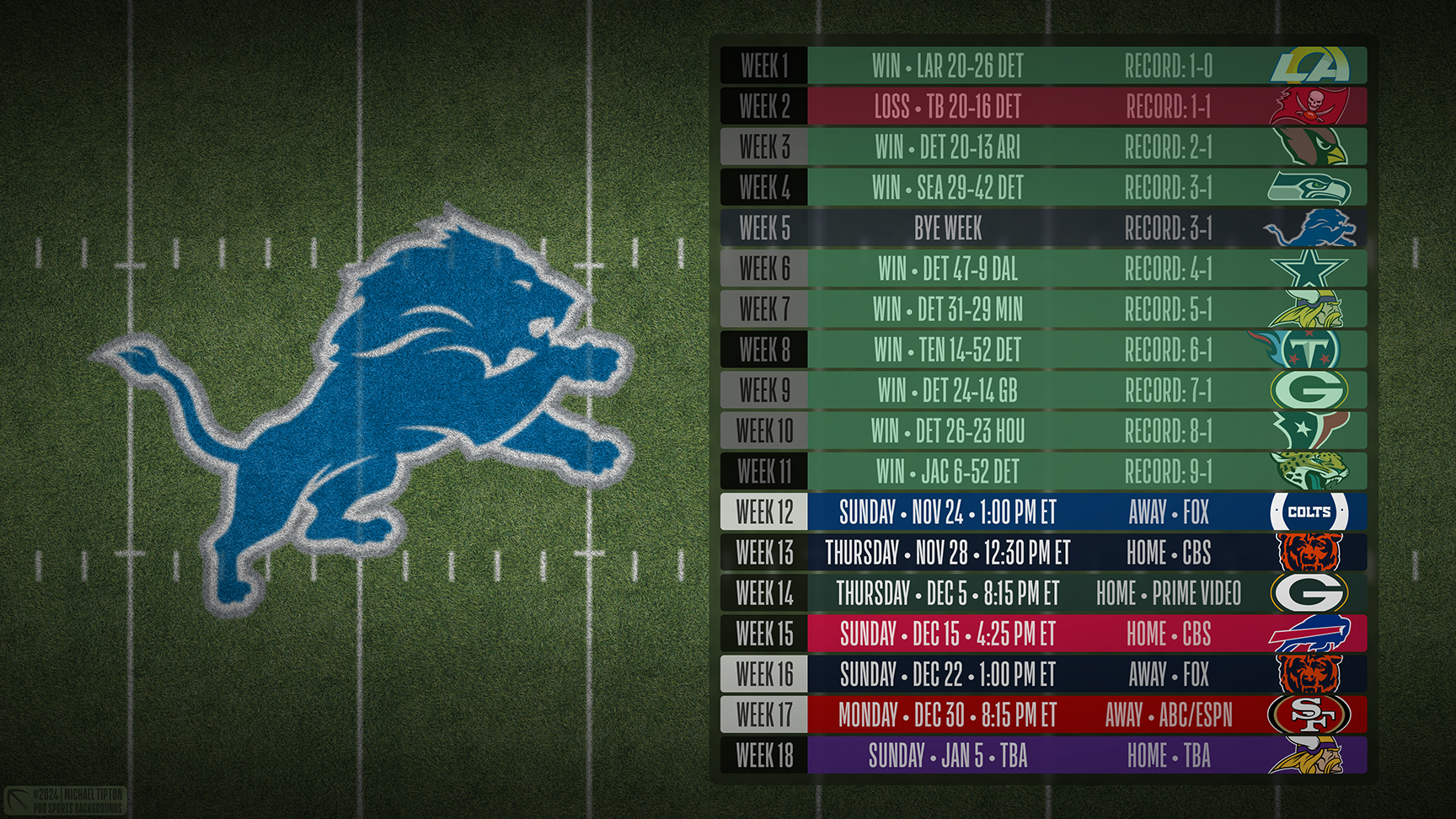 Detroit Lions wallpaper schedule desktop ET NFL placeholder thumb