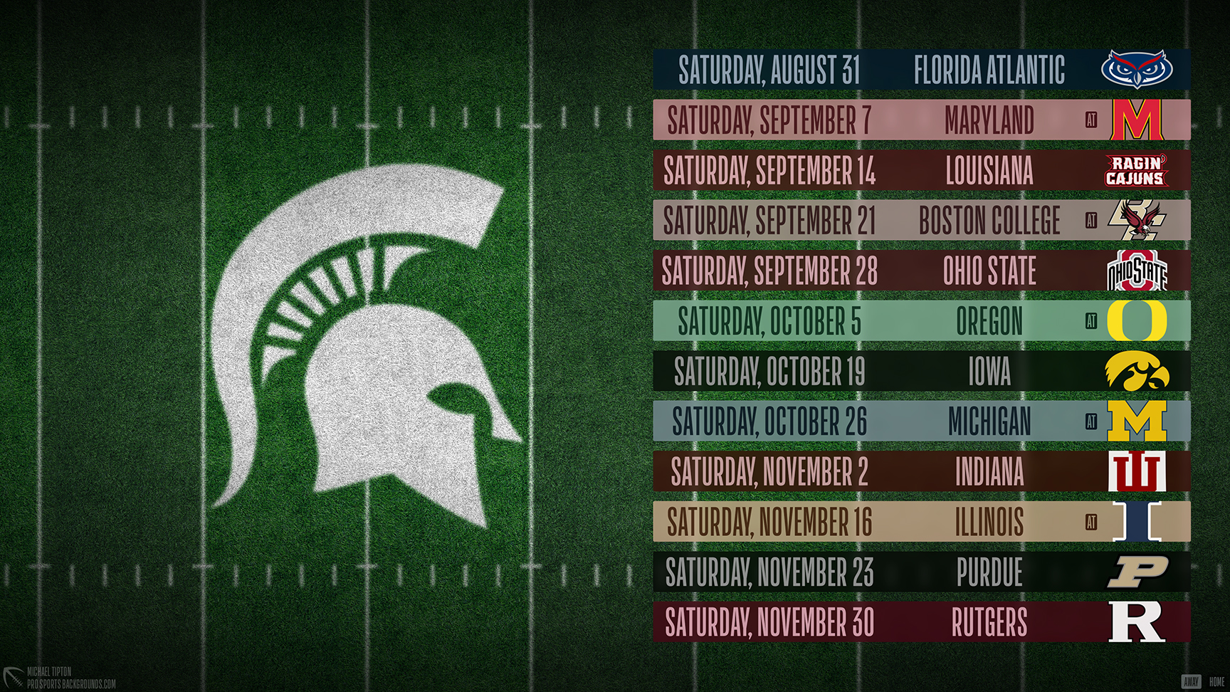 Michigan State Spartans wallpaper schedule desktop NCAA placeholder 2024 thumb