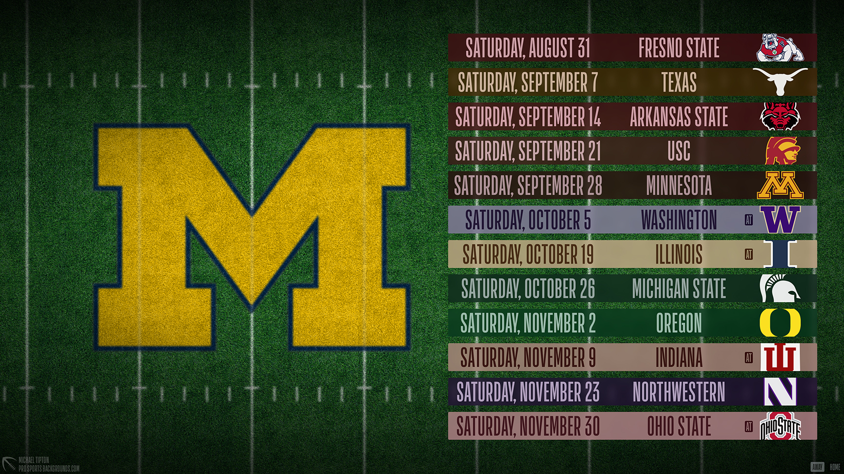 Michigan Wolverines wallpaper schedule desktop NCAA placeholder 2024 thumb