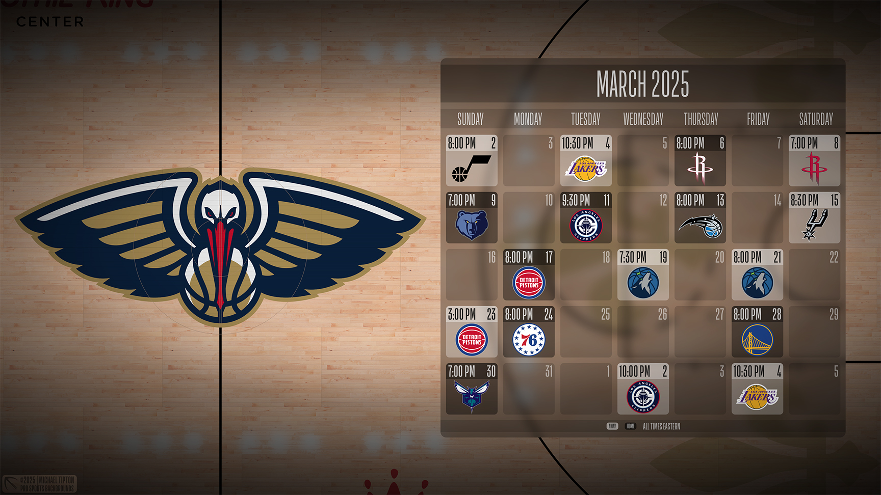 New Orleans Pelicans wallpaper schedule desktop ET NBA placeholder thumb