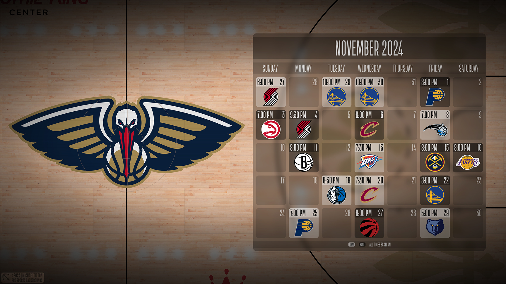 New Orleans Pelicans wallpaper schedule desktop ET NBA placeholder thumb