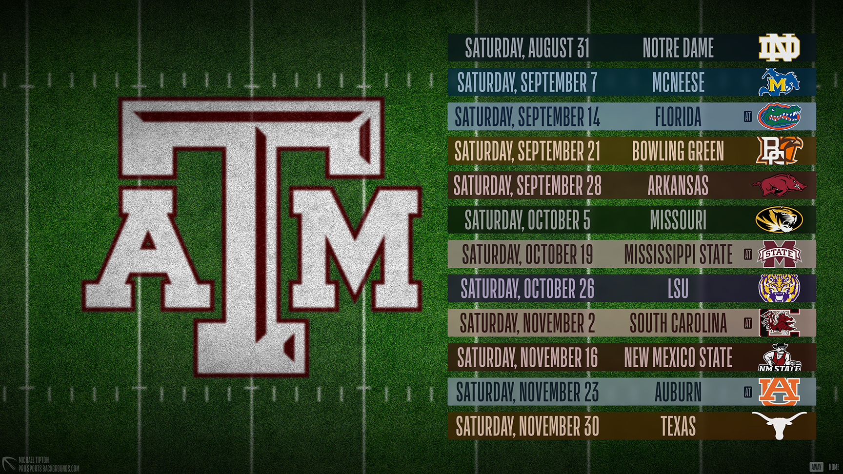 Texas A&M Aggies wallpaper schedule desktop NCAA placeholder 2024 thumb